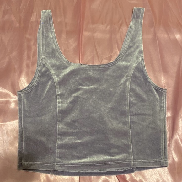 Y2K Purple Velour Dreamy Embroidered Crop Top - Picture 3 of 4